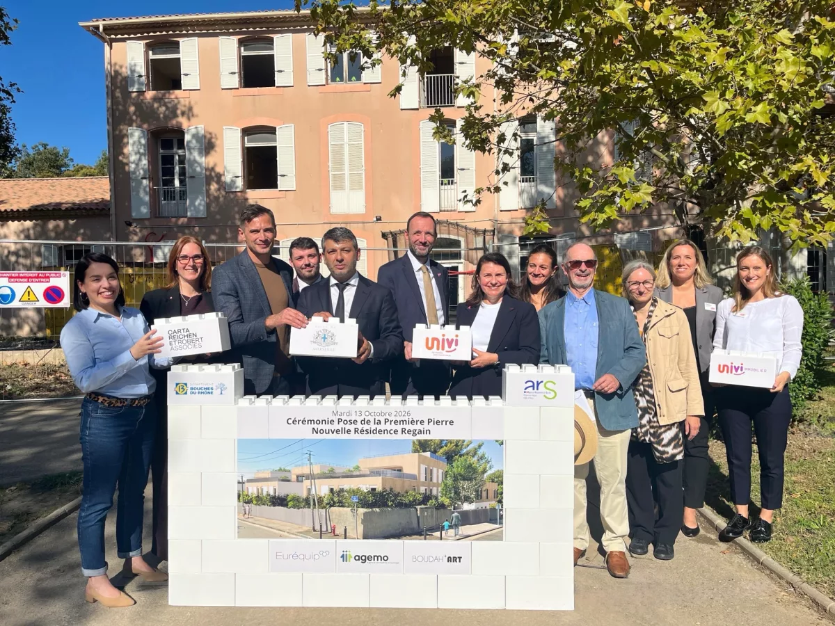Cérémonie de pose de la première pierre de la résidence Regain à Marseille, le 13 octobre 2026