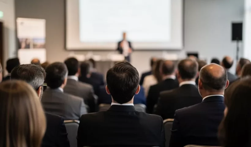 Public de dos lors d'une conférence