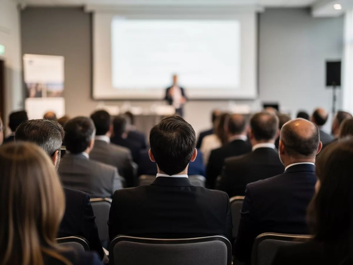 Public de dos lors d'une conférence